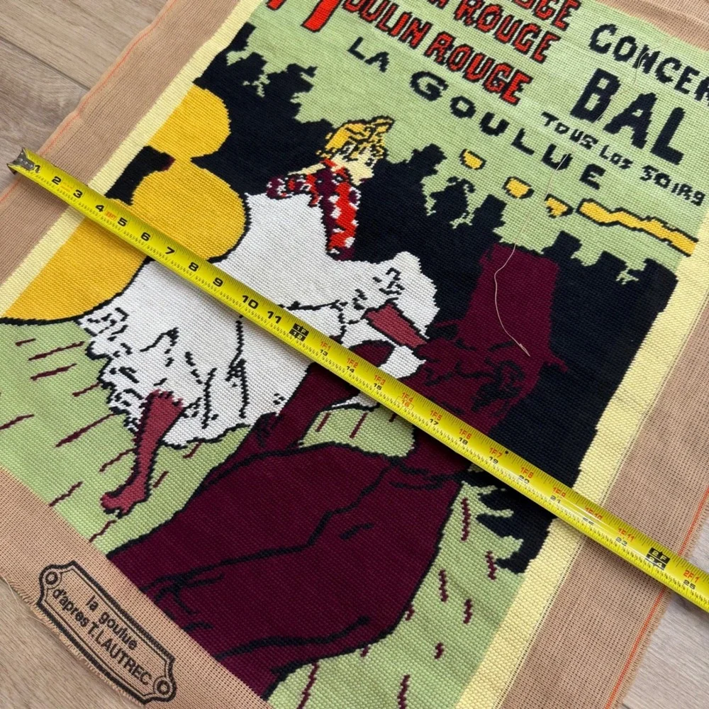 Toulouse-Lautrec Moulin Rouge La Goulue Completed Needlepoint Large 26x21